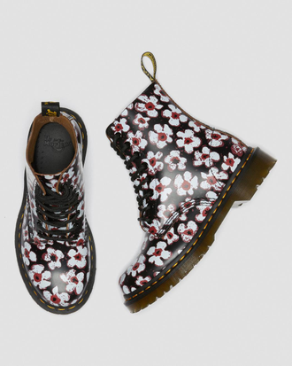 Dr Martens ботинки 1460 Pascal с цветами черные