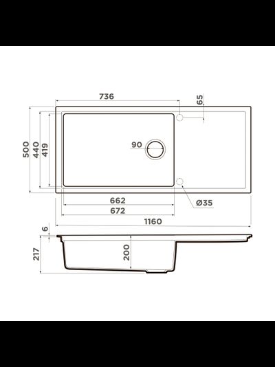 Мойка OMOIKIRI SINTESI 116
