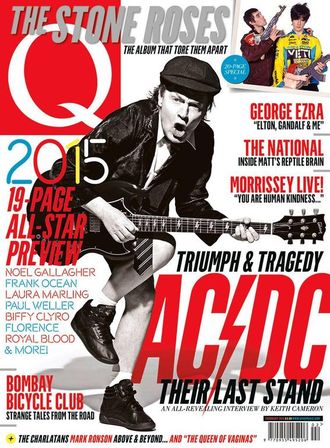 Q Magazine February 2015 AC DC, The Stone Roses Inside , Иностранные журналы в Москве, Intpressshop