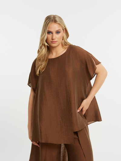 Женская блуза овер сайз из шелковистого льна