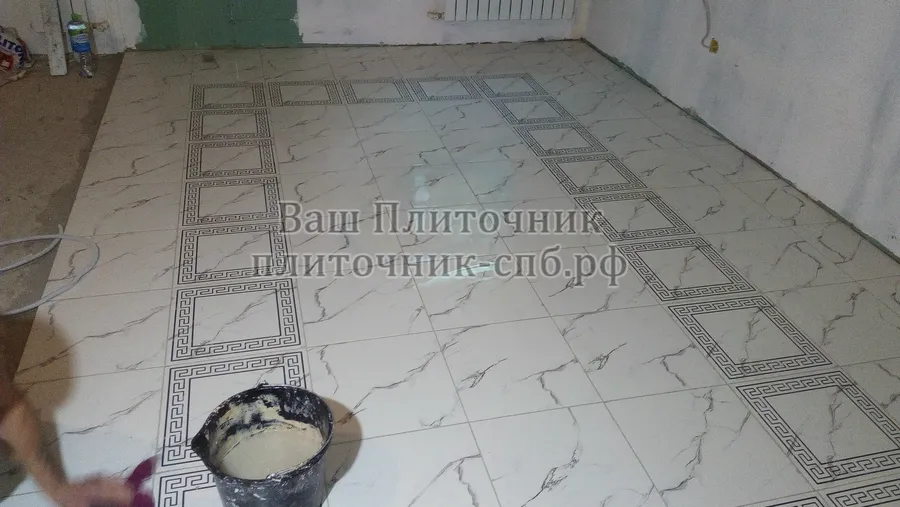 Укладка керамогранита на пол по эскизу заказчика