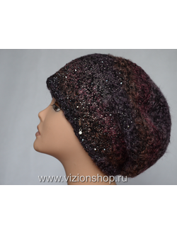 Модный женский вязаный берет с украшениями зима 2020 Vizio Италия фото итальянских беретов