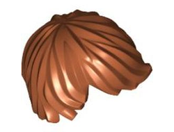 Minifigure, Hair Tousled with Side Part, Dark Orange (87991 / 4596523 / 6093518)