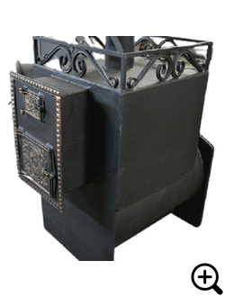 Дровяная банная печь с выносной топкой ДОБРЫНЯ-700, открытая каменка /закрытая каменка