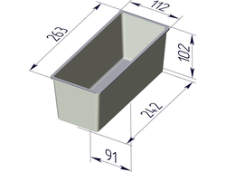 Хлебная форма Тостерная 263 х 112 х 100 мм