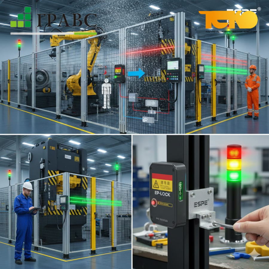 Безопасное обслуживание: функция блокировки до полной остановки