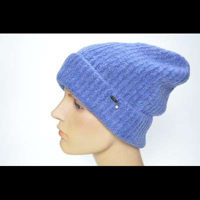 Шапка Vizio Италия 1416 лазурная кашемир с отворотом