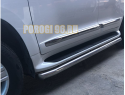 Защита штатного порога d76 для Toyota Land Cruiser 200 2013-2015