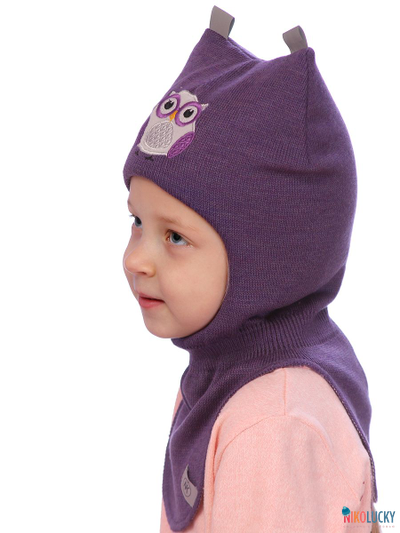 Шапка-шлем  20101-05, цвет баклажановый р. 48-50