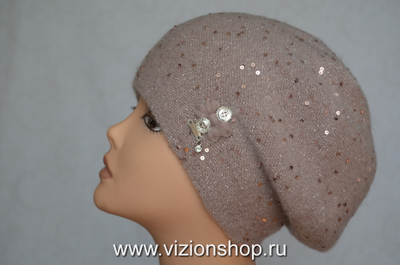 Классический женский берет Vizio Визио Италия 6457 розовый