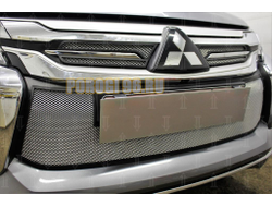 Защита радиатора Mitsubishi Pajero Sport III 2016- хром низ