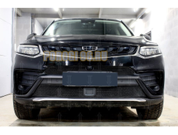 Защита радиатора для Geely Tugella 2020- black низ с датчиками