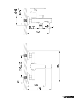 Смеситель для ванны с коротким изливом Lemark plus GRACE LM1512C