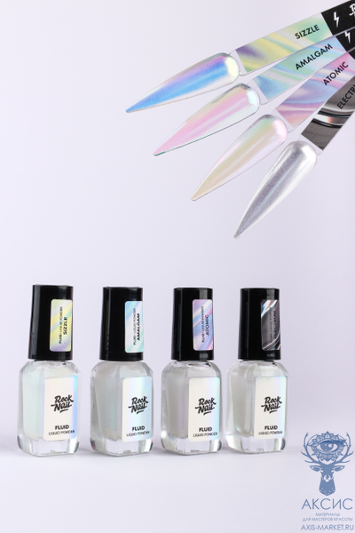 Жидкая втирка / Зеркальный флюид для дизайна RockNail FLUID Electrum