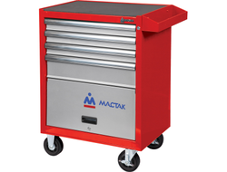 Тележка инструментальная, 4 выдвижных ящика и отсек, "ОПТИМА", красная МАСТАК 522-04581MR