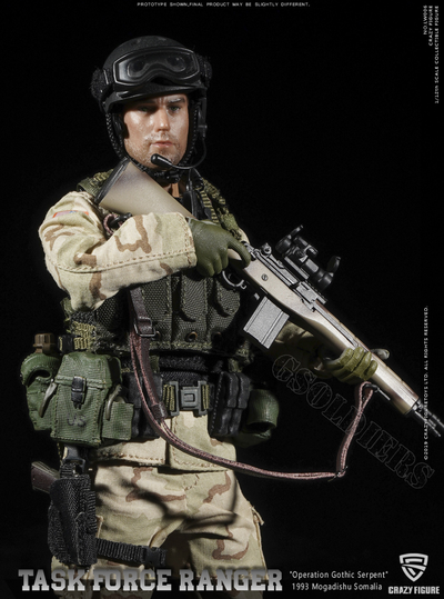 Снайпер отряда "Дельта" военного спецназа США ("Падение Черного Ястреба") - Коллекционная фигурка 1/12 scale US Delta Special Force - M14 Sniper (LW006) - Crazy Figure