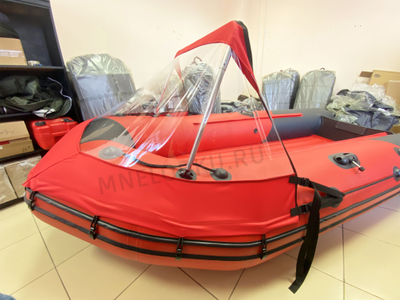 Тент носовой прозрачный Таймень NX 3400 вид сбоку