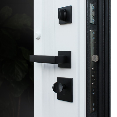 Стальная дверь   Titanium с окном и английской решеткой (терморазрыв 3к)