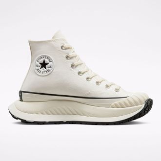 Кеды Converse на платформе низкие с черной полосой белые