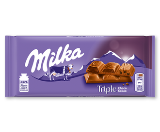 Шоколад Milka Triple Cocoa 90гр (20 шт)