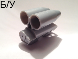 ! Б/У - Technic Engine Tuneable, Block with Two Round Air Scoops for part 2133, Pearl Light Gray (46452 / 4203308) - Б/У