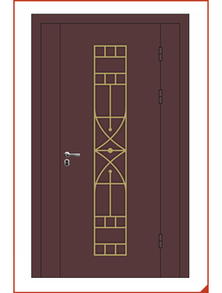входная стальная дверь с кованым узором 002