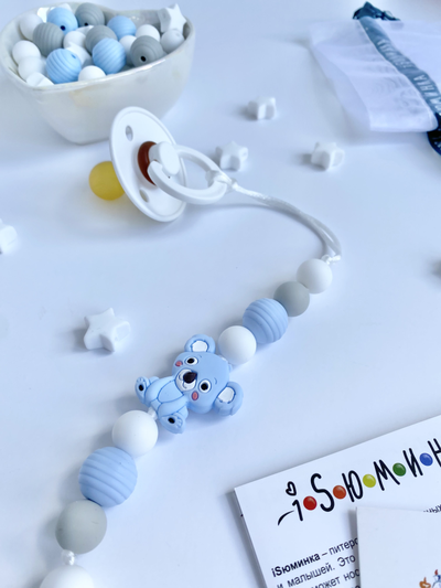 Держатель для пустышки КОАЛА голубая