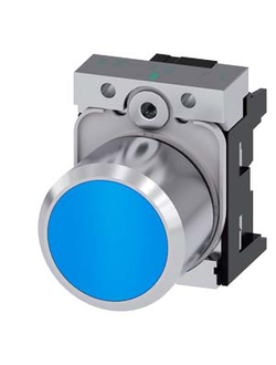 3SU1250-0EB50-0AA0 АКТУАТОР КНОПКИ С ВЫСОКИМ ФРОНТАЛЬНЫМ КОЛЬЦОМ (12MM), 22MM, КРУГЛ., МЕТАЛЛ, BLUE, FLAT BUTTON, БЕЗ ФИКСАЦИИ, С ДЕРЖАТЕЛЕМ