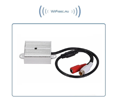 MIC-03 Высокочувствительный микрофон для систем видеонаблюдения, подключение IP видеокамер с аудио каналом. (металл.) всепогодный. ( -25°C~85°C)