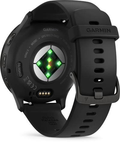 Garmin Venu 3 Slate Stainless Steel Bezel with Black Case and Silicone Band (010-02784-01 / 010-02784-51 / 010-02784-41)