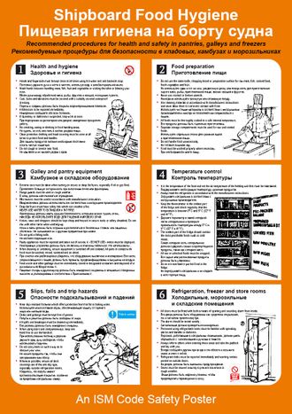 Плакат ИМО «Пищевая гигиена на судне» (RUS/ENG)