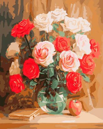 Картина по номерам 40х50 GX 8413 Натюрморт с розами