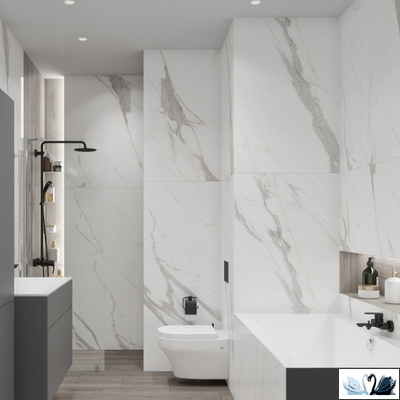 Керамогранит Creto Statvario Smart 80 х 160 см белый