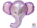 Шар Слон голова  89  см фольга ( шар + гелий + лента )