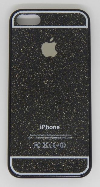 Защитная крышка iPhone 6/6S с логотипом черная с золотистым напылением
