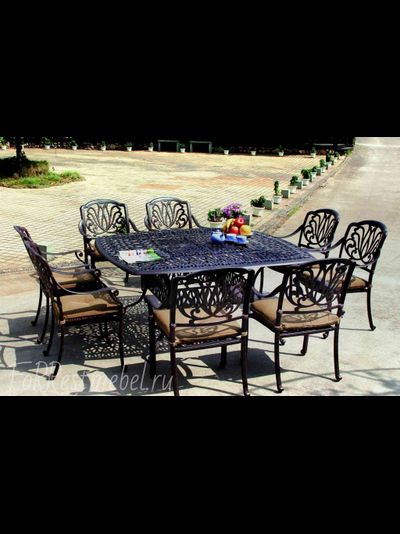 Садовый обеденный комплект Capri 8 из литого алюминия