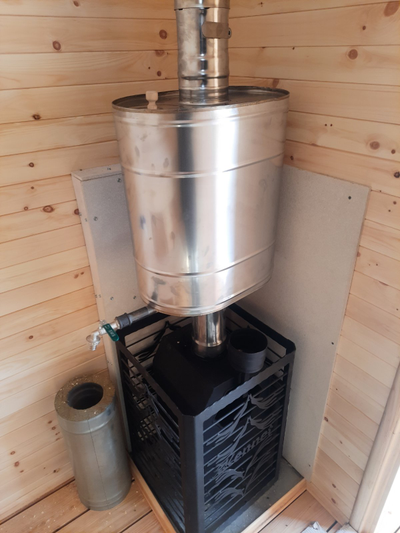 Баня 2*4 м, крыша 1 скат, топка внутри