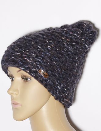 Екатеринбург. Шапка женская "Колпак букле" 11552 синяя, чёрная