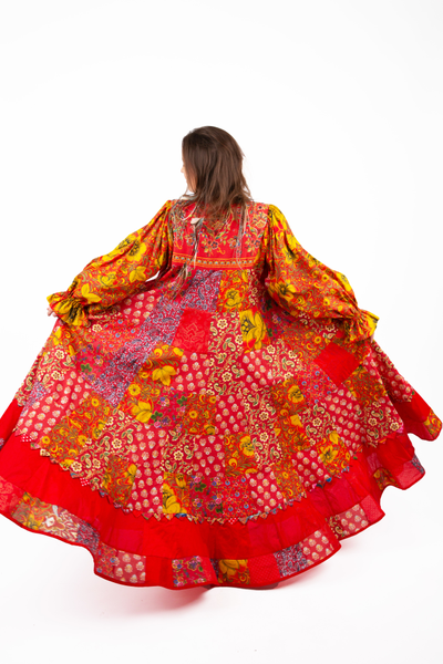 Лоскутное платье в русском стиле "Вечерний Звон"