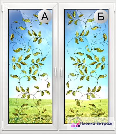 Витражная пленка на окна самоклеящаяся пленка витражная пленка на стекло пленка витраж с листьями