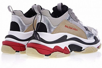 Balenciaga Triple S Серебрянные с красным