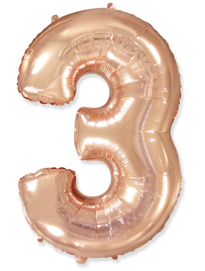 Фольгированная цифра - Розовое золото