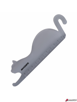 Линейка пластик 10 см ЮНЛАНДИЯ «КОШКА», фигурная, тонированная прозрачная, европодвес. 210730