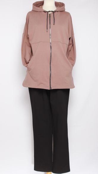 КОСТЮМ ЖАКЕТ НА МОЛНИИ И БРЮКИ "СПОРТ"  бежевый р.46-50