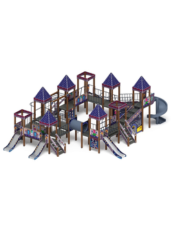 Серия «Замок» (Пиксель) ДИК 2.18.12-03 H=900 H=1200 H=2000 винтовой скат игровой комплекс