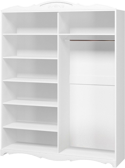 Шкаф распашной "Лотос" белый жемчуг ШР4  с 2 зеркалами (Браво мебель)