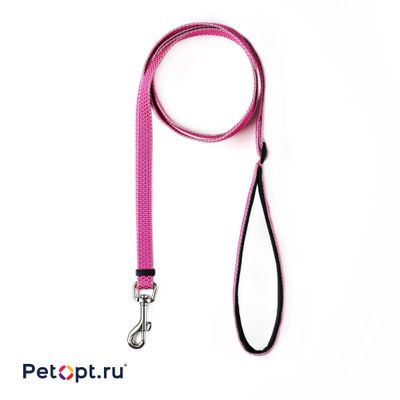 Поводок для собак " PetOpt " L 25 мм,  120-200 cм (светоотражающий, нейлоновый)