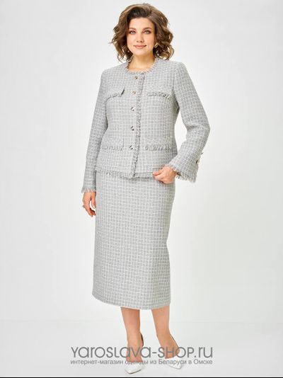 Модель: 2-178. Женский 2-ух предметный комплект, состоящий из жакета и юбки в голубом цвете