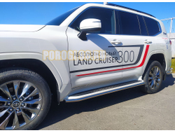 Защита штатного порога d42 Toyota Land Cruiser 300 (Юбилейная) 2021-