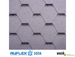 Гибкая черепица Руфлекс Сота (Ruflex Sota), цвет: иней
